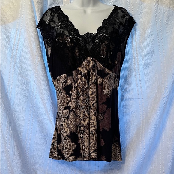 Soma Other - Soma intimates Black v neck short sleeve lace trim sleep top size medium